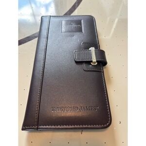 Cutter & Buck Brown Leather Travel Wallet Organizer Chairmans Council Embossed
